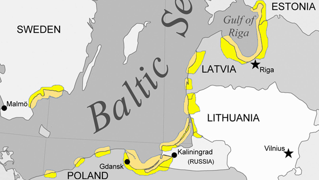 Baltic amber map